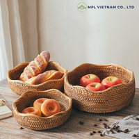 Hoogwaardige, milieuvriendelijke, vintage Vietnamese handgemaakte rotan en wicker multifunctionele opbergmand voor fruit, groenten, voedsel en sieraden