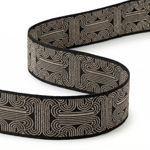 50mm Gold Geometric Jacquard Webbing Metallic Roman Key <b>Ribbon</b> Trim for Bag Straps Waistbands Bows Garment Accessories Wholesale - Product Image 2