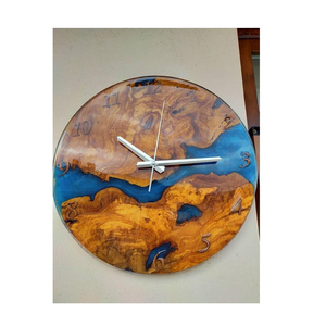 India Handicraft Wooden and <b>Epoxy</b> <b>Resin</b> Wall Clock <b>Resin</b> Best Style Personalized Clock with <b>Black</b> & Golden Color - Product Image 4