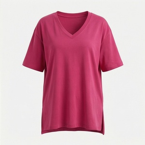 Camiseta Oversize de Algodón para Mujer, Personalizada con Serigrafía y Bordado de Logotipo, Ropa Urbana, Color Personalizado, Camiseta Casual Holgada - Product Image 1