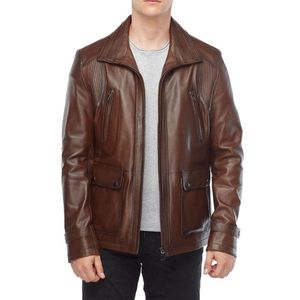 2026 <b>High</b> Quality Soft Simple <b>Leather</b> Jackets Burgundy Real Sheepskin <b>Leather</b> Jacket <b>Top</b> Quality Material Wholesale Price Casual - Product Image 2