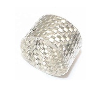 Anneaux de serviette en aluminium nickelé argenté Décoration de maison en métal Articles de service Mariages Tablescape Tissu Papier Amélioration