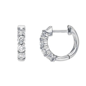 Diamond <b>Hoop</b> <b>Earrings</b> Lab Grown Minimalist Solitaire Wedding Luxury Everyday Huggies 14K 18K <b>Solid</b> Gold B2B Factory Bulk Price - Product Image 3