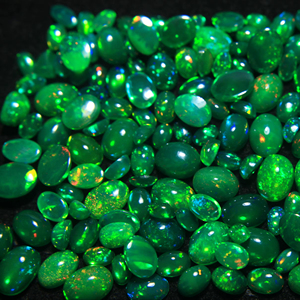 Opal Cabochon Natural Ethiopian Oval Cut Green Multi Color Rainbow <b>Fire</b> Smoky Treated Opal Jewelry Making - Product Image 1