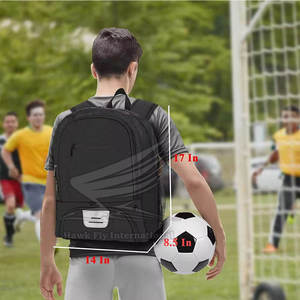 Professional Soccer <b>Backpack</b> with Ball Compartment and Shoe Pocket Durable <b>Black</b> Sports Bag for Football Training - Product Image 5