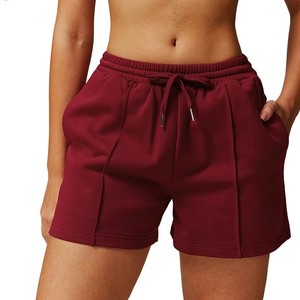 Women's <b>Navy</b> Blue Knitted Shorts With Drawstring Waist And Pockets Casual Sporty Fit Mid Rise Breathable Design - Product Image 5