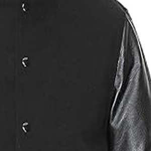 Varsity <b>Jacket</b> for <b>Men</b> Stand Collar Embroidery Autumn Black Letterman Baseball Style Couples - Product Image 4