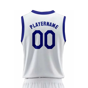 Custom Basketball Jersey Set White Blue <b>Red</b> 00 Teamname Playername Sleeveless V-Neck Unisex Breathable Polyester Uniform - Product Image 5