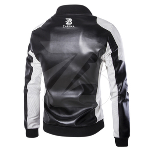 Blouson en cuir pour homme, grande taille, logo personnalisé imprimé, coupe ajustée, ignifuge, séchage rapide, respirant, mode hiver, vente en gros - Product Image 4