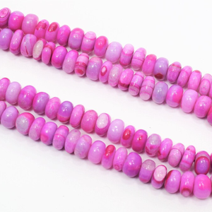 Hermosas cuentas de ópalo de color rosa oscuro con puntos morados, forma redonda y lisa, cuentas de ópalo rosa morado de 6-9 mm, ópalo de calidad AAA, joyería. - Product Image 4