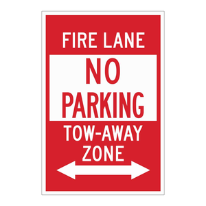 Panneau de signalisation routière extérieur imprimé UV - ZONE INTERDITE DE STATIONNEMENT - Brady Fire Lane - Panneau de signalisation de sécurité routière - Product Image 1
