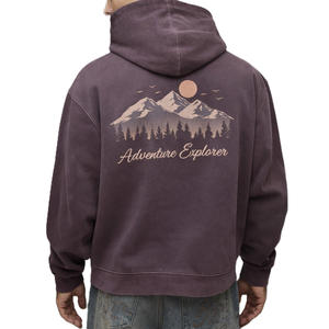 Sudadera con capucha para hombre, de algodón lavado, forro polar, corte holgado, estilo urbano, estampado gráfico, fabricación OEM, marca privada, exportación. - Product Image 2