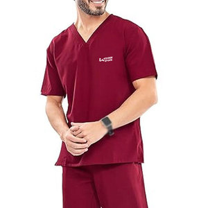 Tenues médicales pour hommes en polyester, col en V, haute qualité, taille personnalisée, ensembles de blouses d'hôpital pour hommes - Product Image 6