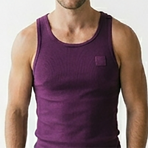 Professionally Made Men's Regular Fit Solid <b>Purple</b> Color Tank Tops Lightweight Men's Round Neck Collar Sleeveless Tank Tops - Product Image 4
