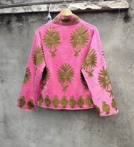 Handmade Indian Suzani Embroidered Velvet Quilted JacketBoho Winter <b>Coat</b> - Product Image 6