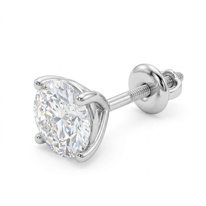 925 Silver Rhodium Plated <b>Moissanite</b> Stud <b>Earrings</b> Claw Set Cut Sparkling Diamond Look Secure Post Engagement Wedding Party for - Product Image 2