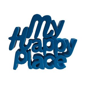 Adorno Decorativo de Madera 'Mi Lugar Feliz', Ideal para Mesa de Estudio, Escritorio u Oficina, Decoración Original para Habitación - Product Image 2