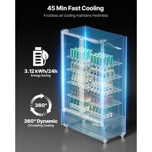 Congelatore e Frigorifero Commerciale con Doppia Porta in Vetro da 26,69 CU.FT, Espositore Refrigerato per Bevande - Product Image 3