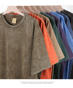 T-shirts personnalisés délavés à l'acide 100% Coton épais Coupe Oversize Impression DTG Logo T-shirt Vintage Délavé à l'Acide Personnalisé - Product Image 2