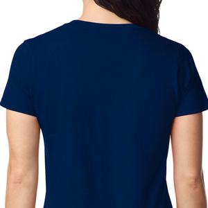 Camiseta de Mujer de Peso Medio en Color Azul Marino, Camiseta de Manga Corta de Algodón Suave, Top Básico Informal y Cómodo, Calidad Premium - Product Image 5