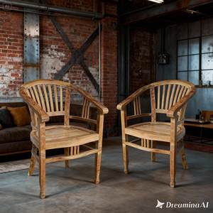 Chaise de salle à manger moderne en bois massif Solobeat, faite à la main, écologique, dossier bas - Product Image 3