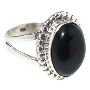 Anillos de plata de ley 925 de ónix negro, joyería en línea de piedras preciosas - Product Image 1