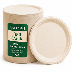Best Quality 10 Inch Heavy Duty Bagasse <b>Disposable</b> <b>Plate</b> | Eco-Friendly Biodegradable BPA Free Microwave Safe Dinner <b>Plate</b> - Product Image 1