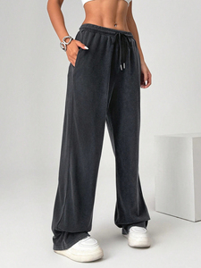 Pantalon ample surdimensionné personnalisé pas cher pour femme, coupe mi-haute décontractée, coupe-vent hiver, streetwear écologique, mode décontractée large - Product Image 6