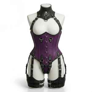 Ensemble Harnais Corset en Cuir, Lingerie Sexy, Style Bondage, Vêtements Fétichistes, Combinaison Bodysuit, Amincissante Intégrale pour Femme, Taille M, Livraison UPS - Product Image 1