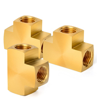 Raccord en laiton en T à tête hexagonale, filetage NPT femelle, pour plomberie et alimentation en eau, moulage poli - Product Image 5