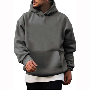 OEM Casual Wear Men Zipper-Up Fleece Hoodie Latest Design Long Sleeve Drop Shoulder Hip Hop Style High Quality Hoodie - Product Image 2