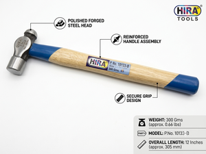 ค้อนหัวกลม HIRA 300 กรัม ด้ามไม้ สำหรับงานอุตสาหกรรม/งาน DIY - Product Image 2