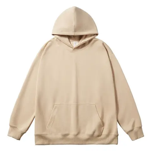 Heavyweight 100% Cotton Men's Hoodie With Puff Print Drak <b>Brown</b> Causal Streetwear Pullover Heavyweight 100% Cotton Men's Hoodie - Product Image 4