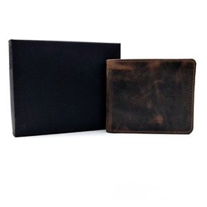 Portefeuille bifold de luxe en cuir véritable marron foncé pour homme, design fin, qualité supérieure, porte-cartes de visite, pochette minimaliste - Product Image 5