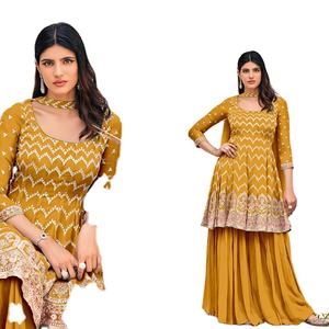 Indian Designer Georgette Embroidery Salwar Kameez <b>Suit</b> for <b>Women</b> Pakistani Concept <b>Wedding</b> Party Dress From Surat for Girls - Product Image 1
