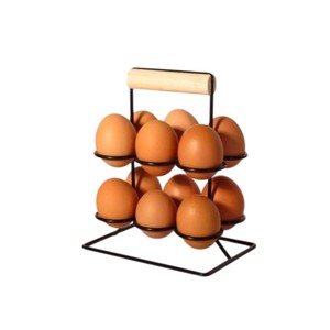 Porta Huevos Espiral Metálico Vintage con Cesta de Almacenamiento Inferior, Organizador de Cocina Estilo Rústico para Huevos Frescos - Product Image 2