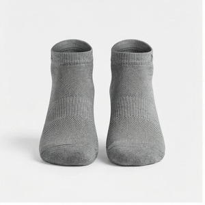 Ankle <b>Socks</b> Solid Gray Breathable Knitted <b>Running</b> <b>Socks</b> for Adults Summer Season - Product Image 1
