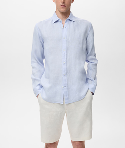 Chemise Homme à Manches Longues en Lin Français 100% à Boutonnage Simple, Fabrication OEM, Vente en Gros, Plusieurs Couleurs Disponibles - Product Image 6