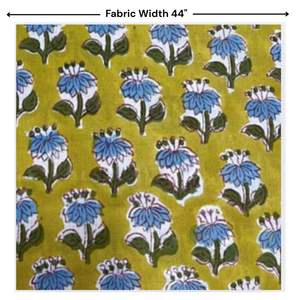 Tela Textil Decorativa Moderna para el Hogar, Estampada a Mano con Bloques, 100% Algodón Puro Tejido, Estampado Floral Tradicional, Lavable - Product Image 5