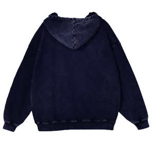 Sweat-shirt à capuche oversize décontracté pour homme, en coton molletonné uni délavé à l'acide, style streetwear vintage, séchage rapide - Product Image 4