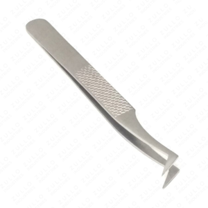 Pince à cils en acier inoxydable en forme de L, pointe diamantée, applicateur de faux cils, couleur personnalisée, marque privée - Product Image 3