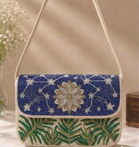 Modern Embroidered <b>Seed</b> Beaded <b>Storage</b> Bag Flamingo Pattern Women Shoulder Bag Handbag Ethnic Summer Fashion Evening Party Purse - Product Image 5