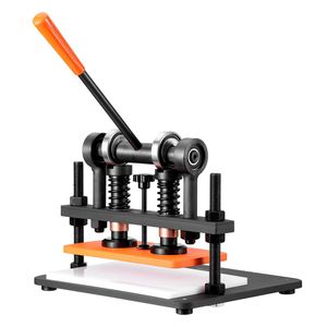 Machine de découpe manuelle pour cuir, plaque de gaufrage 11 x 5,5, course de pression 0,47, double axe de guidage, machine de découpe à double guide - Product Image 1