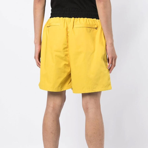 <b>Men</b> Yellow Solid Color Board <b>Shorts</b> with Side Stripe Mid Waist Zipper Fly Sporty Style Breathable Quick Dry <b>Woven</b> Fabric - Product Image 2