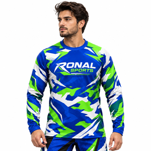 Maillot de cyclisme VTT unisexe pour garçons et adultes, grande taille, manches longues, respirant, séchage rapide, impression par sublimation personnalisée sur le devant - Product Image 3