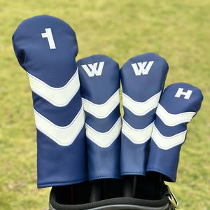 Housse de tête de club de golf en cuir PU de haute qualité, couleur personnalisée, nouveau design, logo brodé avec drapeau américain, numéro de la tête de club - Product Image 3