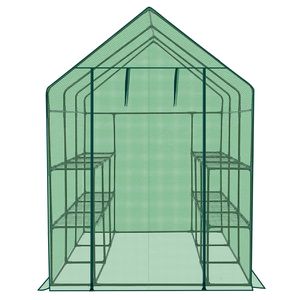 Invernadero Portátil Grande de 56 Pulgadas para Interiores y Exteriores con 12 Estantes y Cubierta de PE, Cuarto de Jardín con Ventanas Laterales para Patio Trasero - Product Image 1