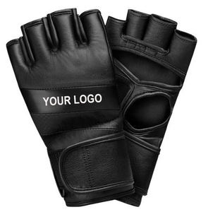 Guantes de MMA de PVC y Cuero Premium con Diseño de Medio Dedo/Sin Dedos para Entrenamiento de Boxeo y Actividades de Lucha - Product Image 1