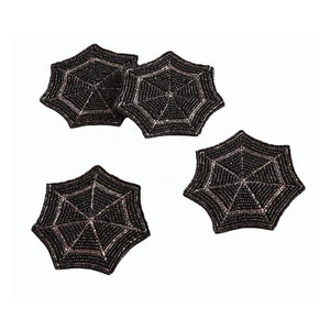 Handmade Glass Beads Bat <b>Coaster</b> Set of 4 Coffee Mug Tea Cup Drink Glass Dining Table Use <b>Coaster</b> Festive Home & Office Decor - Product Image 5