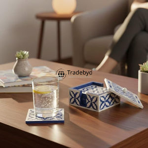 Posavasos Moderno con Incrustaciones de Hueso, Accesorio Decorativo Hecho a Mano para Mesa, Tradebyd - Product Image 2